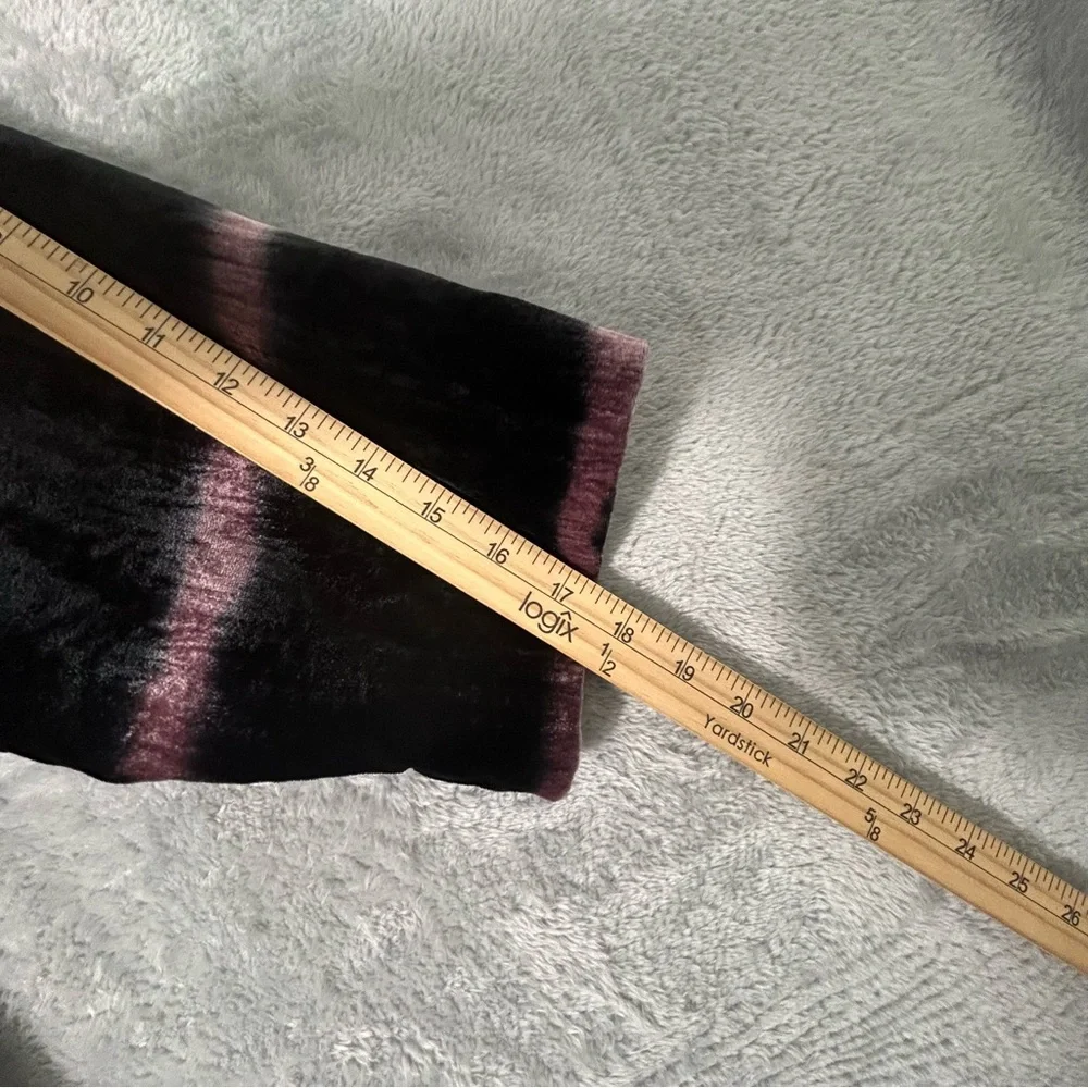 Pure‎ Jill J Jill Long Cardigan Duster Womens Medium Velvet Open Striped Pockets
